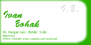 ivan bohak business card